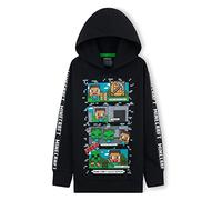 Minecraft Sweat à Capuche Enfant Garçon (Noir/Multi, 7-8 Ans)