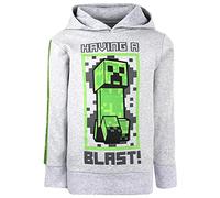 Minecraft - Sweat à Capuche Gris pour Garçons avec Cadeaux Creeper - Âge 11-12 Years