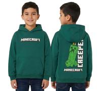 Minecraft Sweat à capuche pour garçon - Sweat à capuche officiel Green Creeper en coton à manches longues pour garçons, cadeau de jeu, vert foncé, 7-8 ans