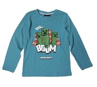 Minecraft T-shirt à manches longues Creeper (turquoise, 152), Turquoise.