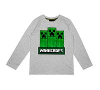 Minecraft T-shirt à manches longues pour garçon dans différents designs, gris, 134 cm