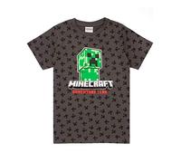 Minecraft T-Shirt Boys Kids Kids Creeper Manches Courtes Grey Top Marchandise