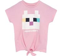 Minecraft - T-shirt devant avec nœud pour fille NS6689 (158-164) (Rose/Blanc)