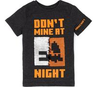 Minecraft - T-shirt "Don't Mine At Night" pour enfants NS6858 (152-158) (Noir/Orange)