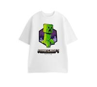 Minecraft T-Shirt Graphique Blanc Creeper pour Hommes | T-Shirt à Manches Courtes | Marchandises de Films de vêtements décontractés | Vêtements de du Film