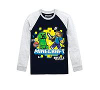 Minecraft - T-Shirt Manches Longues Gar篮 - Multicolore- Taille 9-10 Ans/140 Cm
