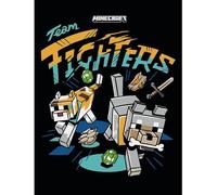 Minecraft Team Fighters Toile murale dynamique avec combattants Minecraft en action, prête à accrocher, idéale pour les joueurs qui cherchent à décorer leur salle de jeu ou leur chambre à coucher