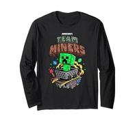 Minecraft Team Miners Creeper Riding Minecart Redstone Torch Manche Longue