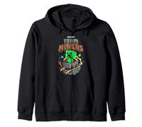 Minecraft Team Miners Creeper Riding Minecart Redstone Torch Sweat à Capuche