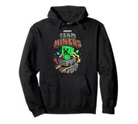 Minecraft Team Miners Creeper Riding Minecart Redstone Torch Sweat à Capuche