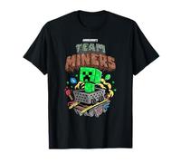 Minecraft Team Miners Creeper Riding Minecart Redstone Torch T-Shirt