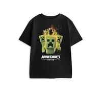 Minecraft Tee-Shirt Graphique Noir Creeper | T-Shirt à Manches Courtes pour garçons | Marchandises de Films décontractées | Vêtements sur Le thème du Film pour Enfants