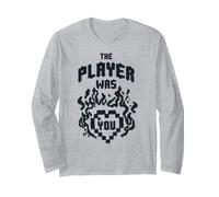 Minecraft The Player Was You Pixelated Heart on Fire Manche Longue