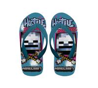 Minecraft Tongs pour Enfants, Classiques et Légères, Sandales Cadeaux pour Garçons, Taille EU 31/32 | Bleu