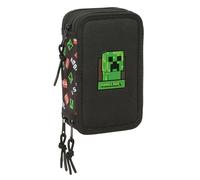 Minecraft - Trousse Scolaire avec 37 Outils Inclus, Trousse pour Enfant, idéale pour Les Enfants de 5 à 14 Ans, Confortable et Polyvalente, qualité et résistance, 12,5 x 5,5 x 19,5 cm