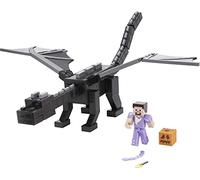 Minecraft Ultime Ender Dragon 50 cm avec figurine Steve 8 cm et accessoires de combat, jouet inspiré par le jeu vidéo, pour enfant dès 6 ans, GYR76