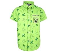 Minecraft - Vêtements pour Enfants - Chemise en Coton pour Enfants - Chemise à Manches Courtes 7/8 Ans