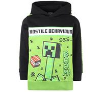Minecraft - Vêtements Sweat à Capuche pour garçons - Sweat à Capuche Vert/Noir 100% Coton - Sweat à Capuche Creeper Vert/Noir - Cadeaux Vert/Noir (11-12 Ans)