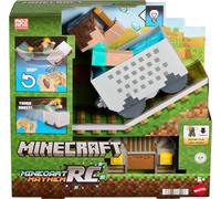 Minecraft Wagonnet télécommandé avec Steve, télécommande permettant d’effectuer Une Cascade sur Deux Roues, Turbo Boost et Lampe Torche, Code numérique et Design pixelisé, JMT40