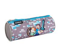 Minecraft Warriors ToyBags - Trousse d'écolier - Forme cylindrique - avec 1 Compartiment - Doublure intérieure et Fermeture éclair - 8 x 22 x 8 cm - Multicolore - Mediano - Minecraft Warriors