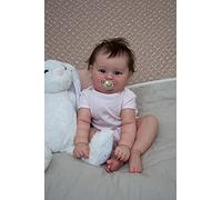 MineeQu 20 Pouces So Truly Rooted Hair Smile Lifelike Reborn Baby Doll Fabriqué en Silicone Complet du Corps Vinyle Anatomiquement Correct Réaliste Nouveau-né Fille Poupées Jouet de Bain pour Filles