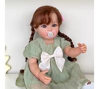 MineeQu 22 Pouce Cheveux Enracinés À Réalistes Reborn Baby Doll Fabriqués En Vinyle De Silicone Complet Du Corps Anatomiquement Correct Nouveau-Né Réaliste Toddler Dolls Jouets Imperméables Pour Fille