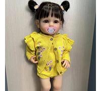 MineeQu 22 Pouces Cheveux Enracinés Jouets De Bain So Truly Reborn Baby Doll Fabriqués en Silicone Complet du Corps Vinyle Anatomiquement Correct Nouveau-Né Réaliste Toddler Girl Dolls Look Real