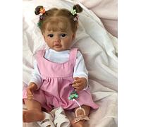 MineeQu 22 Pouces Doux câlin Look Real Reborn Bébé Poupées Silicone Vinyle Corps Complet Réaliste Nouveau-né Tout-Petit Fille Coffret Cadeau d'anniversaire de Noël pour Enfants