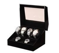 Mineesi Remontoir de montres pour montres automatiques, 4 remontoirs de montres avec moteur silencieux et 2 étuis de rangement pour montres homme/femme (noir)