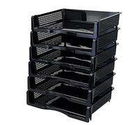 Minekkyes 6 pack organisateur de bacs à courrier, organisateur de bureau bac à lettres, noir