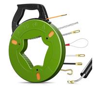 MINENICE 50m Aiguille Electricien, Φ 4.5mm Tire Fil Electrique, Tire Cable Electrique avec 6 Adaptateurs, Spirale Tire Fil pour Installation Câbles électriques