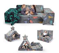 MINENICE Canapé pour enfant, 10 pièces, bloc de mousse, canapé modulaire, lit pliable amusant, pour garçons et filles, intelligence du développement (Starlight-L)