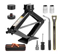 MINENICE Cric losange 3T/3000 kg, universel, assortiment de levage 10-45 cm, avec 2 patins en caoutchouc, kit d'urgence pour SUV, monospace et Tesla