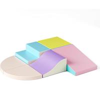 MINENICE Lot de 6 jeux d'escalade et d'éveil en mousse souple - Pierres d'escalade modulaires en cuir synthétique pour tout-petits - Jouet d'escalade éducatif pour enfants - Intérieur et extérieur