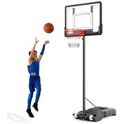 MINENICE Panier de basket d'extérieur réglable en hauteur de 154 à 210 cm, support de basket-ball avec roulettes, convient pour les enfants, les adolescents et les adultes (support de basket-ball pour