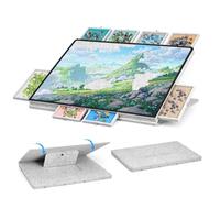 MINENICE Table pour Puzzles,Planche de Puzzle Inclinable 2 en 1 - Support et Housse, Plateau en Feutre Léger avec 8 Tiroirs, Table Portable pour Jeux Jusqu'à 1000 Pièces