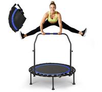 MINENICE Trampoline à Rebond de pour Adultes, Mini Trampoline Silencieux pour Exercices en intérieur, Trampoline de Fitness avec Rebond Bungee (Trampoline Bleu)