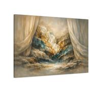 Mineral Abstract Curtain Hard Light Cut Mountains - Canvas Wall Art Print 36×24 inch (90×60 cm) - Horizontal / 1.25 inch (3 cm)