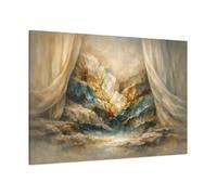 Mineral Abstract Curtain Hard Light Cut Mountains - Canvas Wall Art Print 48×32 inch (120×80 cm) - Horizontal / 1.25 inch (3 cm)