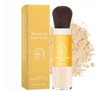 Mineral Brush SPF35 - Poudre de protection solaire SPF30 pour le visage avec filtres minéraux et pinceau applicateur pratique,Crème solaire minérale spf 35 transclucente,légère, non grasse (1)