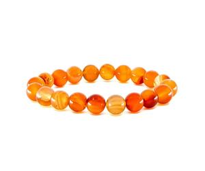 Mineral Est | Bracelet Cornaline qualité Extra | Taille des pierres = 10mm | Rend dynamique | Lithothérapie et chakras