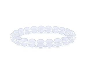 Mineral Est | Bracelet Cristal de roche qualité Extra | Taille des pierres = 10mm | Procure du dynamisme | Lithothérapie et chakras