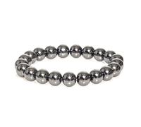 Mineral Est | Bracelet Hématite qualité A | Taille des pierres = 10mm | Accélère la circulation | Lithothérapie et chakras
