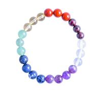 Mineral Est | Bracelet pierres assorties 7 chakras qualité Extra | Taille des pierres = 8mm | Ancrage profond | Lithothérapie et chakras