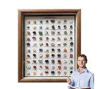 Mineral Identification Kit, Raw gemstones Collection, Classic Crystal Set, Natural Stone Specimens with Handcrafted Wooden Design for Students, Teachers, and Collectors