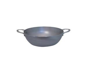MINERAL Sauteuse Paysanne Bombée à bord haut en tôle d´acier cire d´abeille de BUYER 2 anses D 32 cm