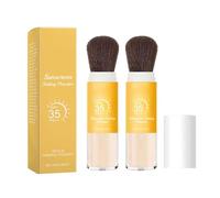 Mineral Sunscreen Setting Powder, Powder Brush On Sunscreen for Face, SPF 50 Brush Sunscreen Powder, Matte Powder, Long Lasting Lightweight Breathable, Oil Control Natural Matte Finish (A, One Size)