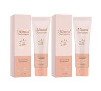 Mineral Sunscreen SPF 30 - Broad Spectrum For Face & Body Lightweight, No White Cast, Water Resistant 80 Min(2pcs)