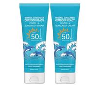 Mineral Sunscreen SPF 50 - Broad Spectrum Cream For Face & Body Water Resistant 80 Min, No White Cast(2pcs)
