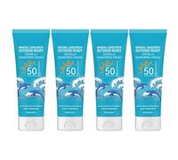 Mineral Sunscreen SPF 50 - Broad Spectrum Cream For Face & Body Water Resistant 80 Min, No White Cast(4pcs)